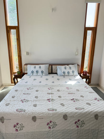 Rossy Handblock Single Bed Quilt (60”*90”)