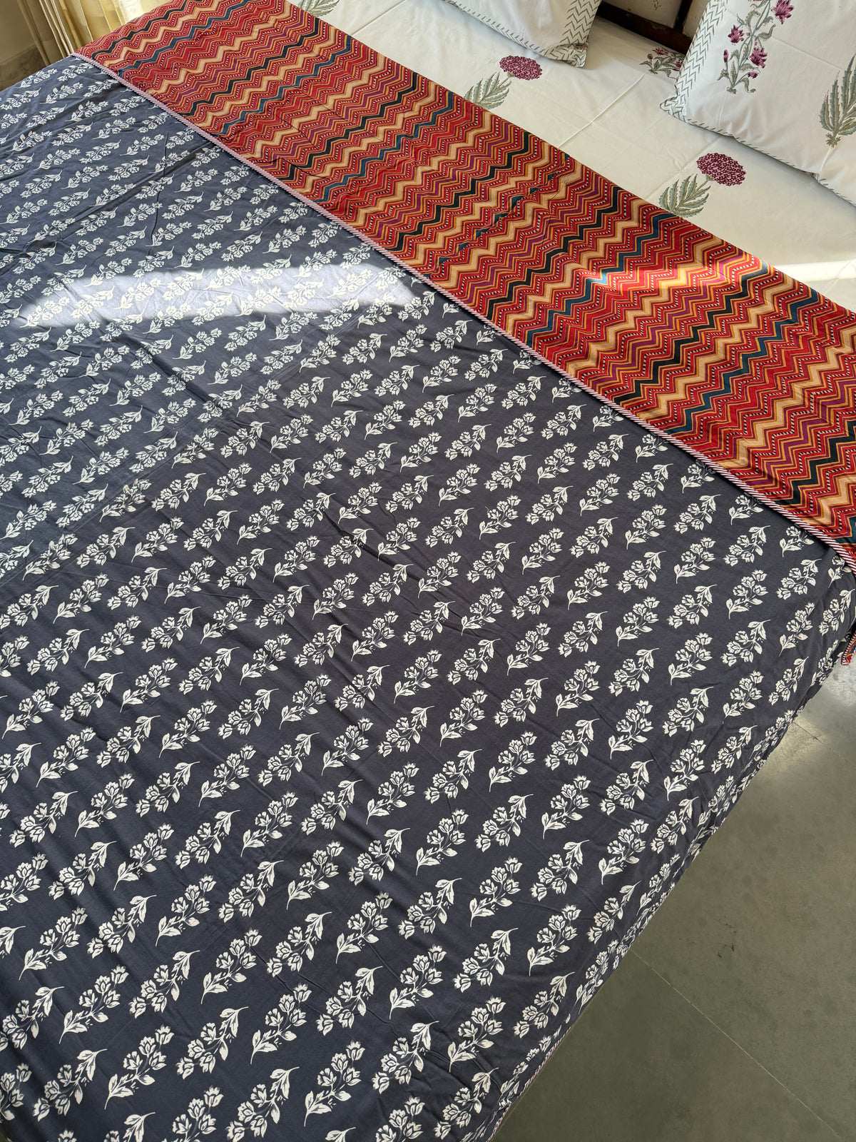 Soft Mulmul Cotton Screen Printed Double Bed Dohar