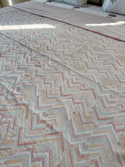 Soft Mulmul Cotton Screen Printed Double Bed Dohar