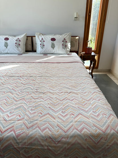 Soft Mulmul Cotton Screen Printed Double Bed Dohar