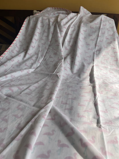 Pink Swan Handblock Baby Dohar (40”*60”)
