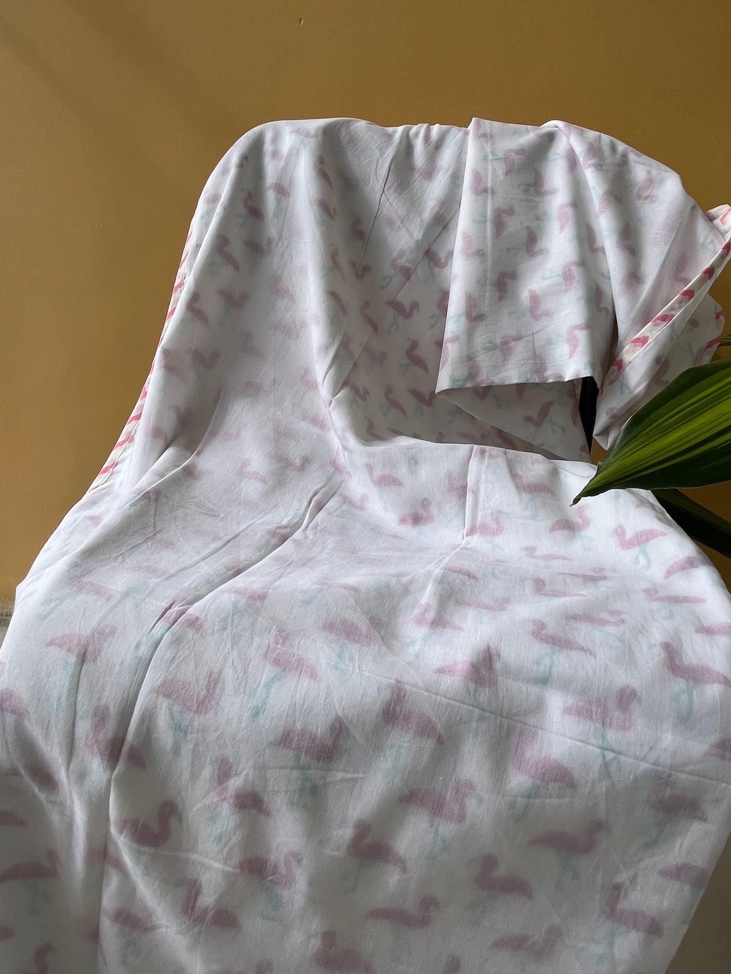 Pink Swan Handblock Baby Dohar (40”*60”)