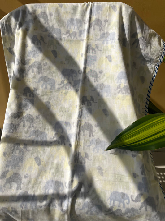 Elephant Handblock Baby Dohar (40”*60”)