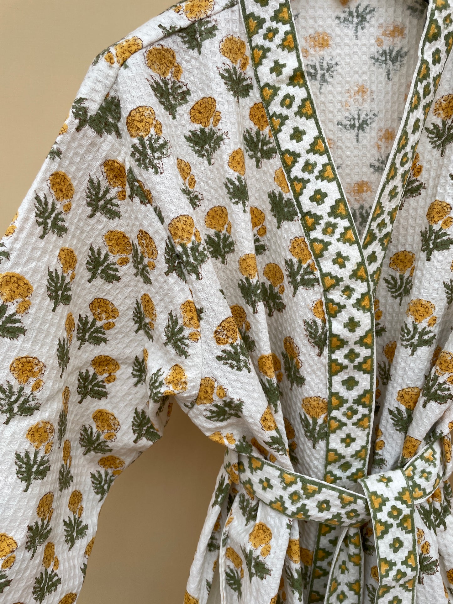 Sanganeri Bliss Premium Cotton Waffle Bathrobe (Adult)