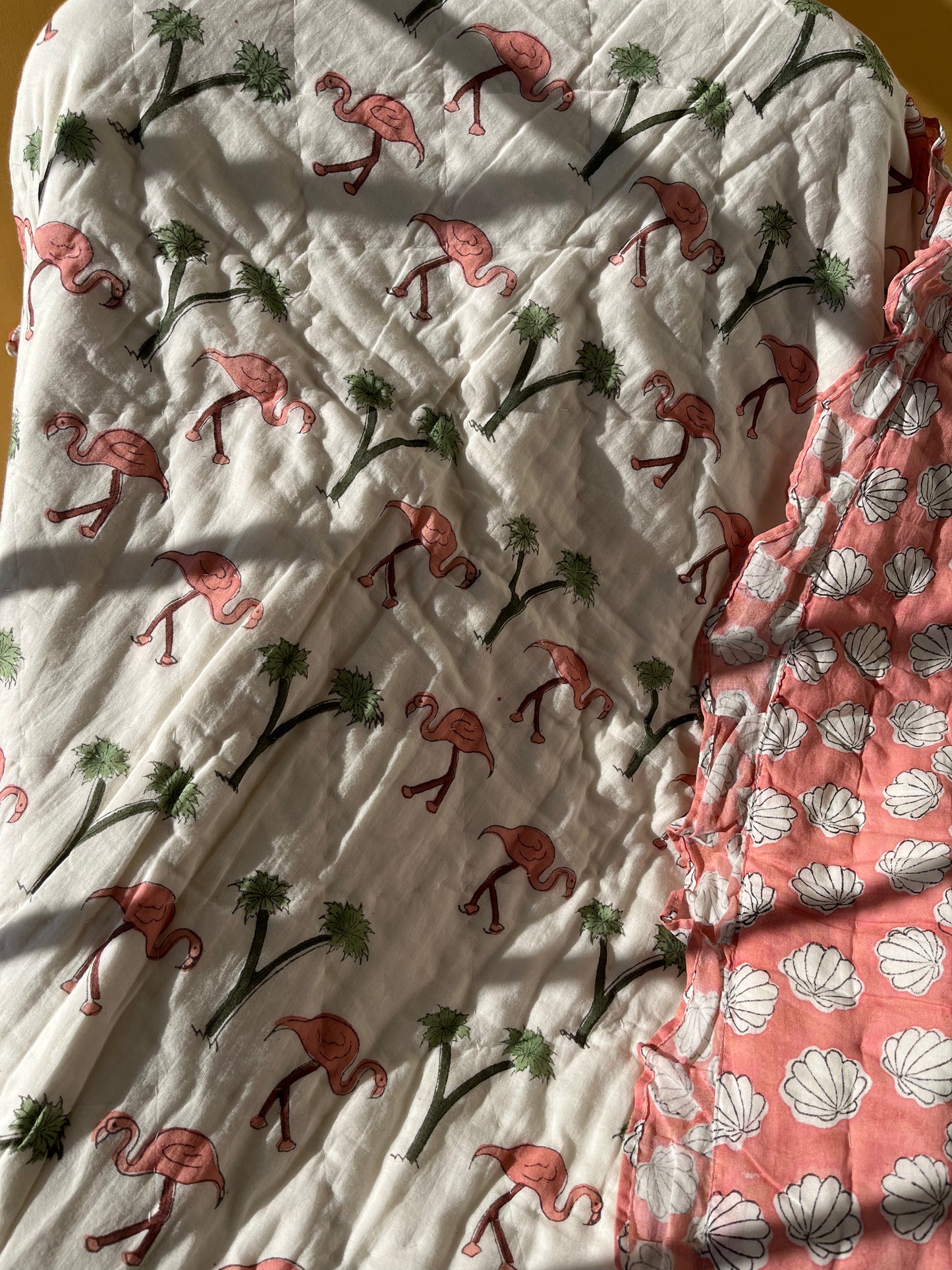 Majestic Swans Handblock Comfortable Quilt (40”*40”)