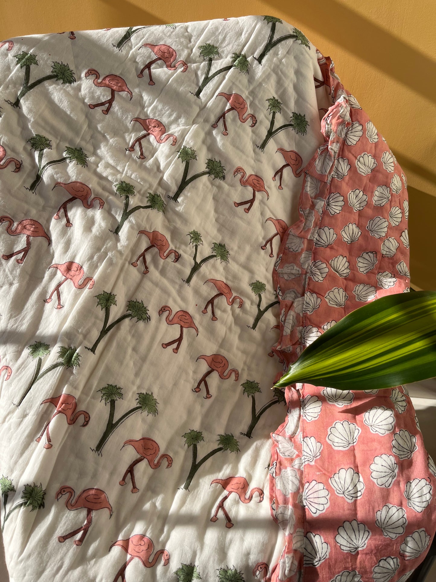 Majestic Swans Handblock Comfortable Quilt (40”*40”)