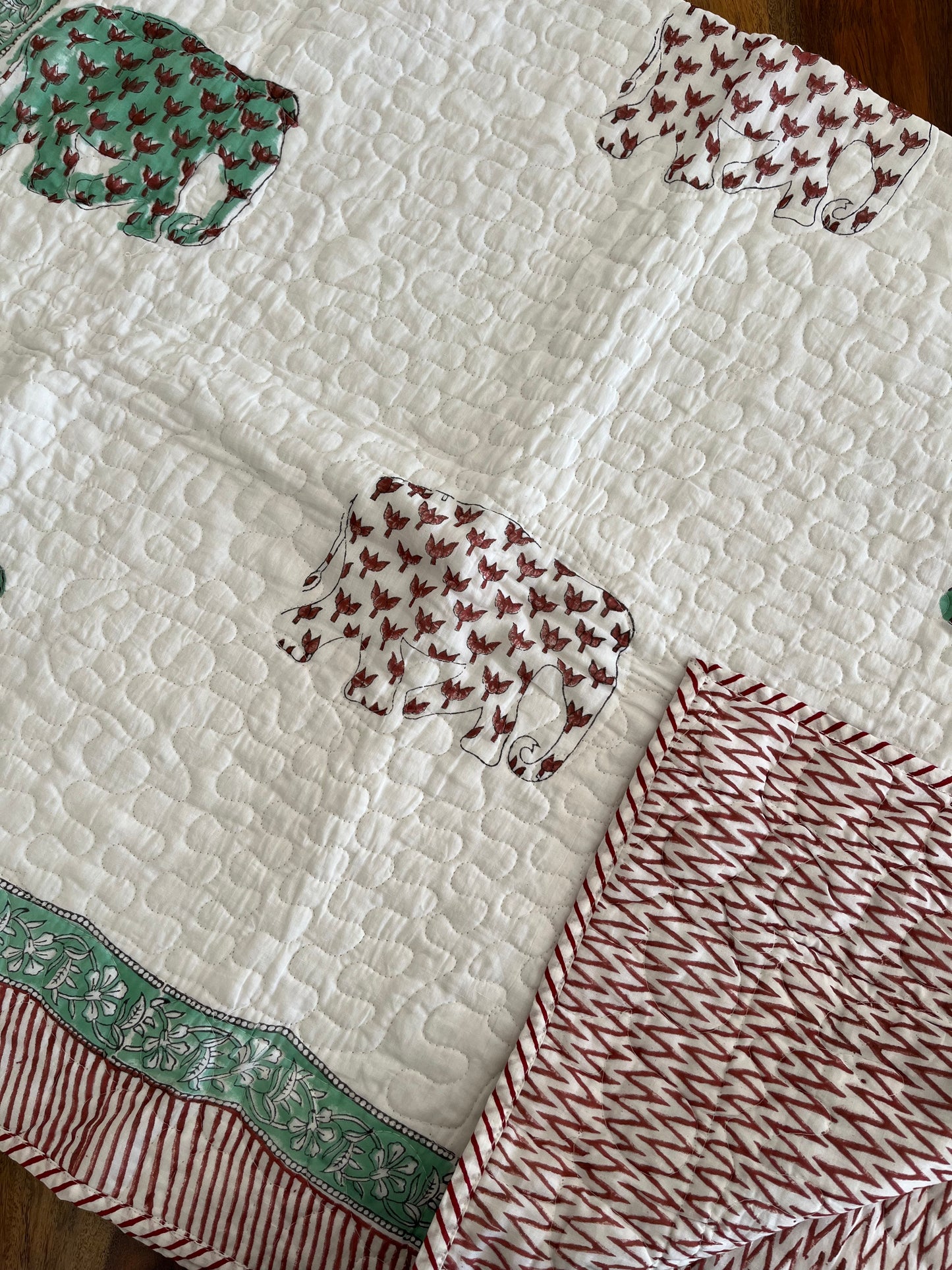 Hand Block Printed Baby Quilt