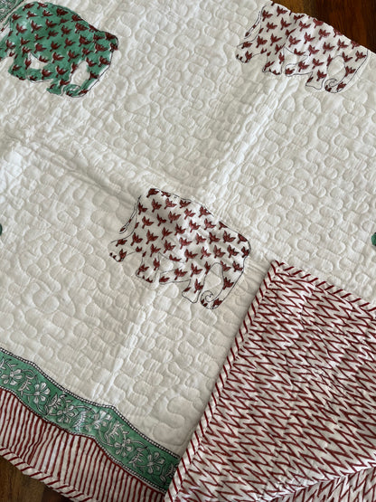 Hand Block Printed Baby Quilt