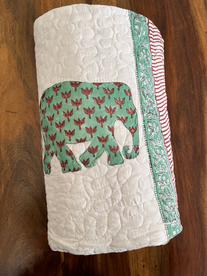 Hand Block Printed Baby Quilt