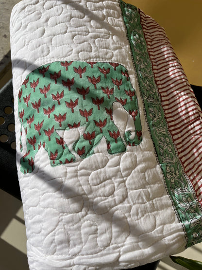Hand Block Printed Baby Quilt