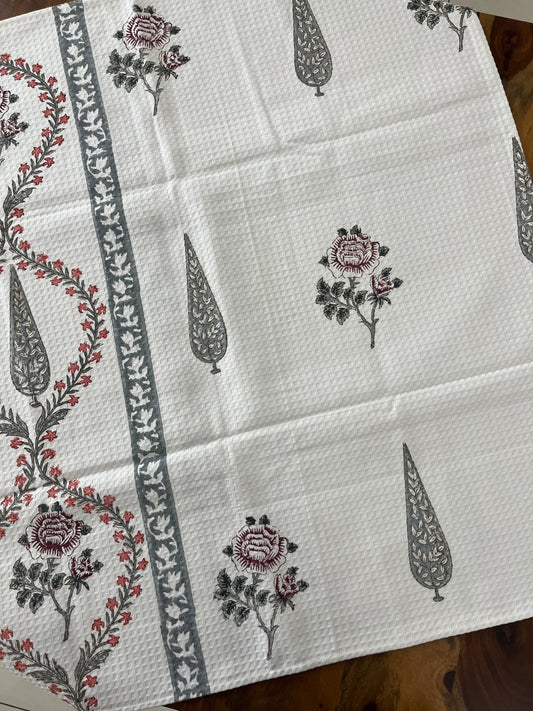 Floral Garden Waffle Bath Towel