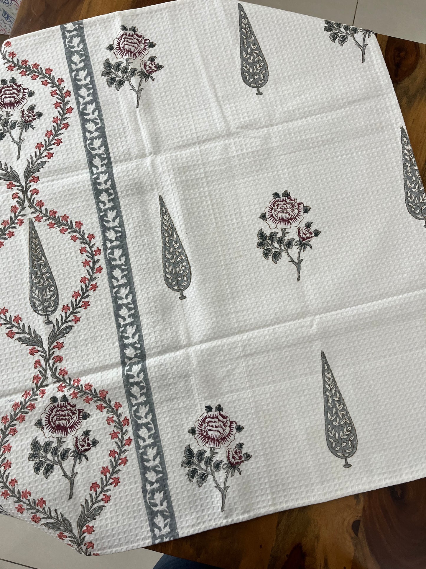 Floral Garden Waffle Bath Towel