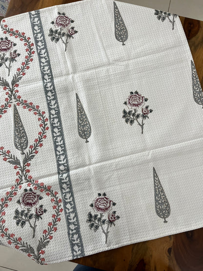 Floral Garden Waffle Bath Towel