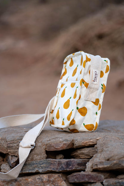 Pear Cotton Canvas Vertical Crossbody Sling – Travel Light, Stay Stylish