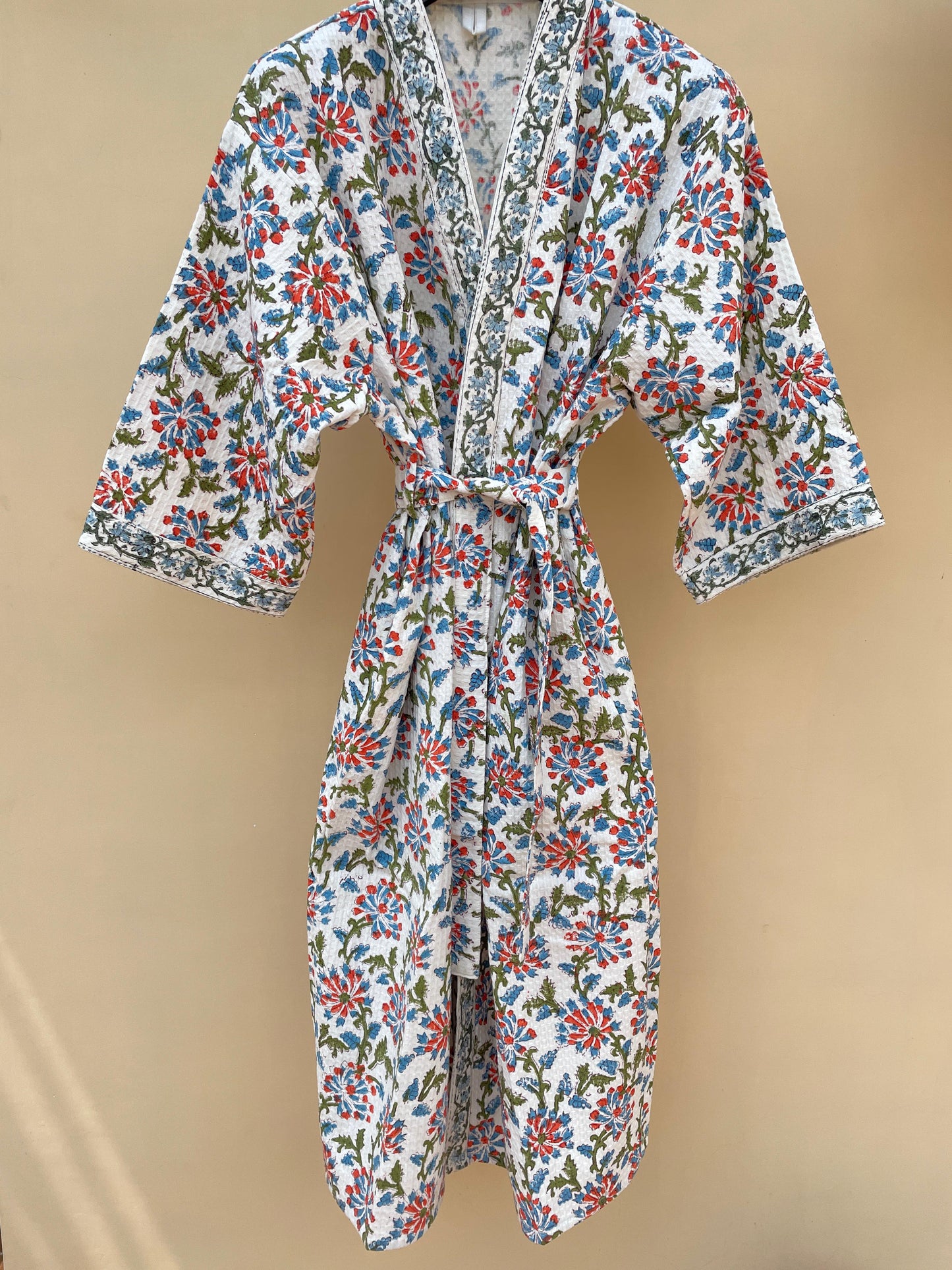 Festive Flora Premium Cotton Waffle Bathrobe (Adult)