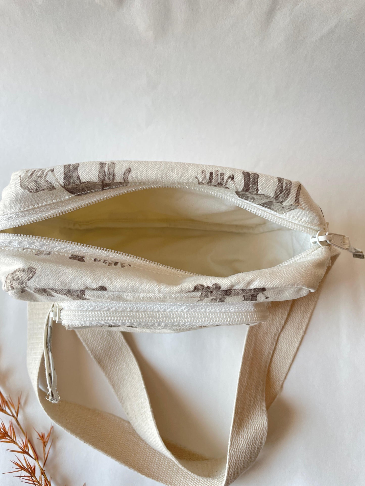 Elephant Cotton Canvas Multi-pocket Crossbody Sling – Travel Light, Stay Stylish