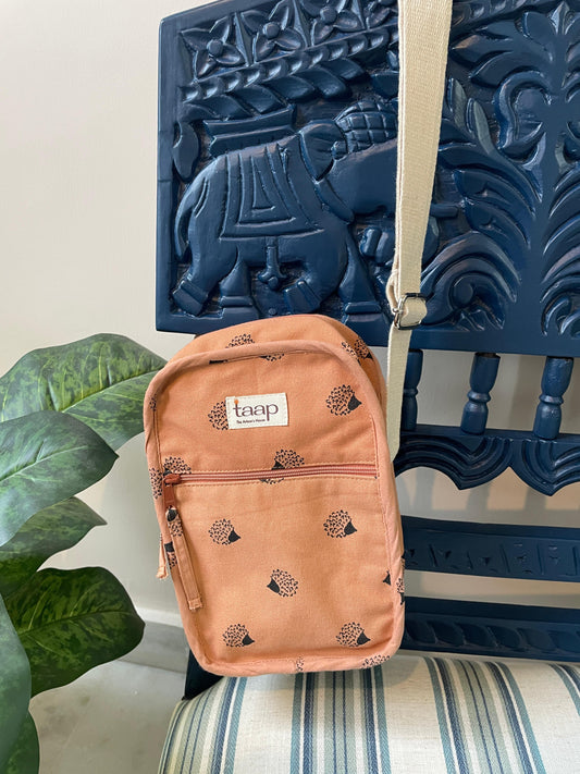 Tan Brown Cotton Canvas Vertical Crossbody Sling – Travel Light, Stay Stylish