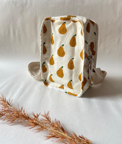 Pear Cotton Canvas Vertical Crossbody Sling – Travel Light, Stay Stylish