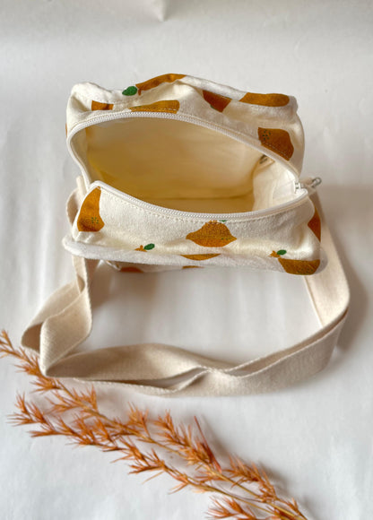 Pear Cotton Canvas Vertical Crossbody Sling – Travel Light, Stay Stylish