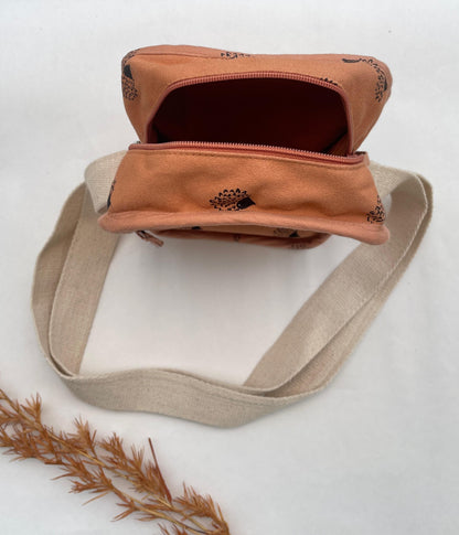 Tan Brown Cotton Canvas Vertical Crossbody Sling – Travel Light, Stay Stylish