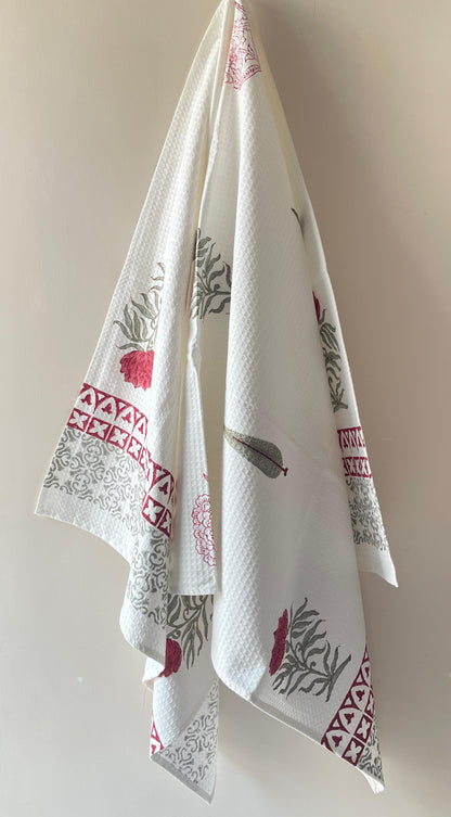 Eden Bloom HandBlock Waffle Bath Towel