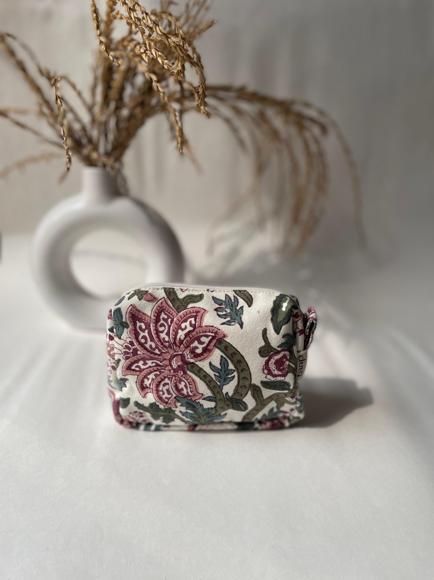 Multicolour Floral Cotton Canvas Small Pouch – Petite, Pretty, and Purposeful