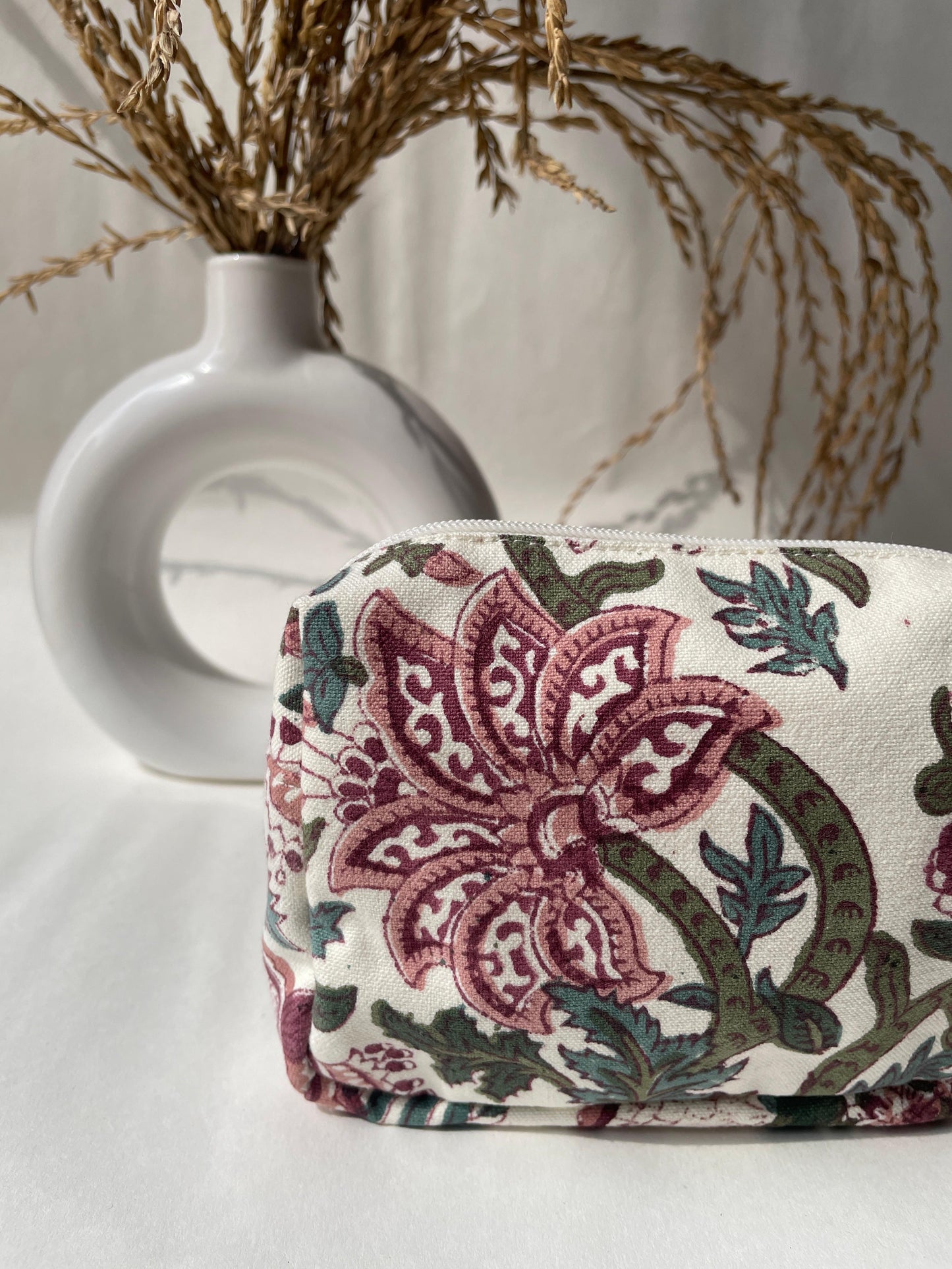 Multicolour Floral Cotton Canvas Small Pouch – Petite, Pretty, and Purposeful