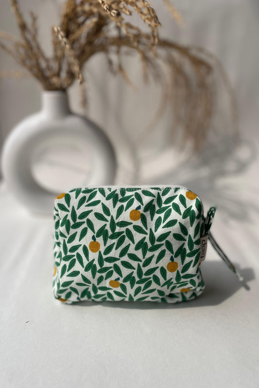 Green Leaf Cotton Canvas Small Pouch – Petite, Pretty, and Purposeful