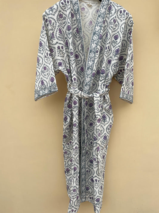 Gray Vine Premium Cotton Waffle Bathrobe (Adult)