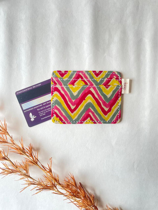 Sunset Chevron Card Holder – Slim, Stylish & Smartly Functional