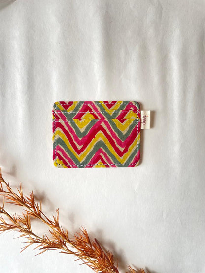 Sunset Chevron Card Holder – Slim, Stylish & Smartly Functional