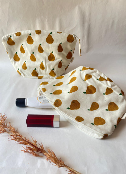 Pear Cotton Canvas Big Pouch
