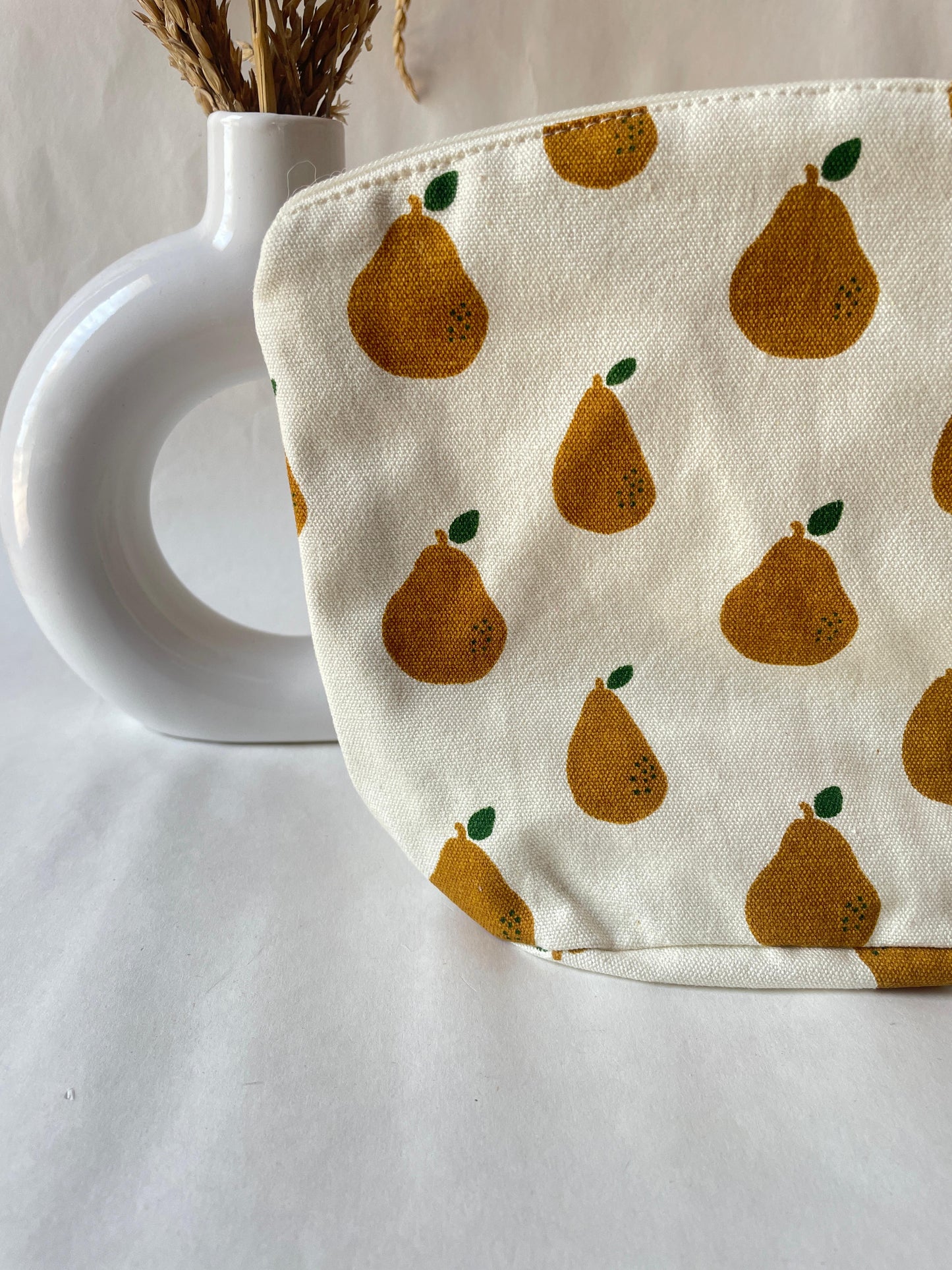 Pear Cotton Canvas Big Pouch