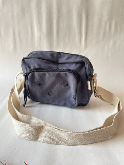 Dark Blue Cotton Canvas Multi-pocket Crossbody Sling – Travel Light, Stay Stylish