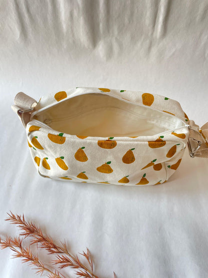 Pear Cotton Canvas Horizontal Sling with Inside Pocket – Sleek, Secure & Always Ready